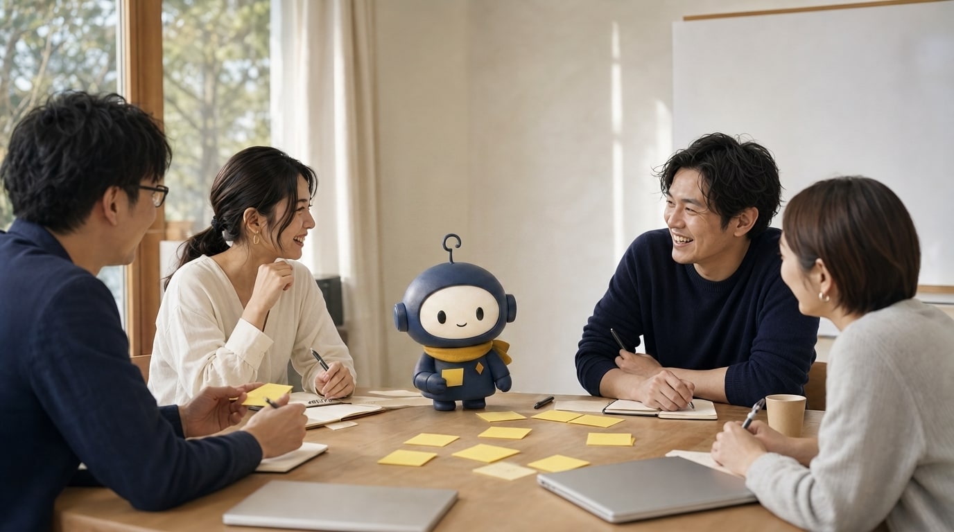 3D IPRO-kun taking part in a workshop with employees